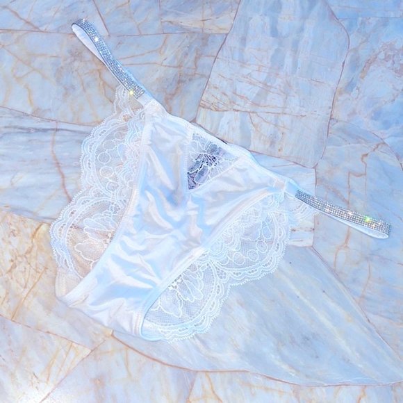 New VERY SEXY Bombshell Shine Cheeky Strap Bikini Panty Crystal Band Underwear - Picture 3 of 8